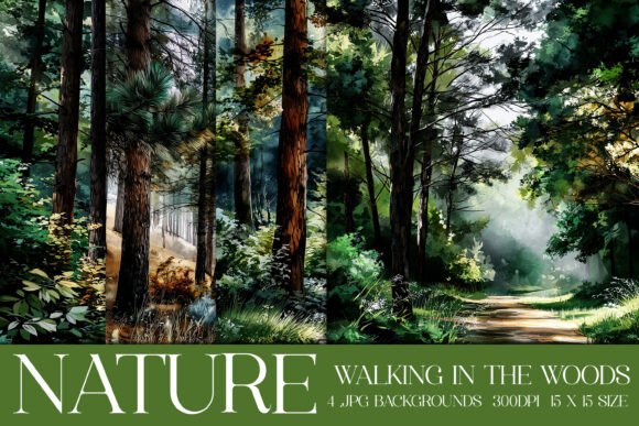 Download Walk in the Woods Nature Backgrounds, S3 - Round Collection