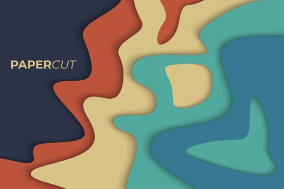 Download Wavy Paper Background in Bright Colors - Round Collection