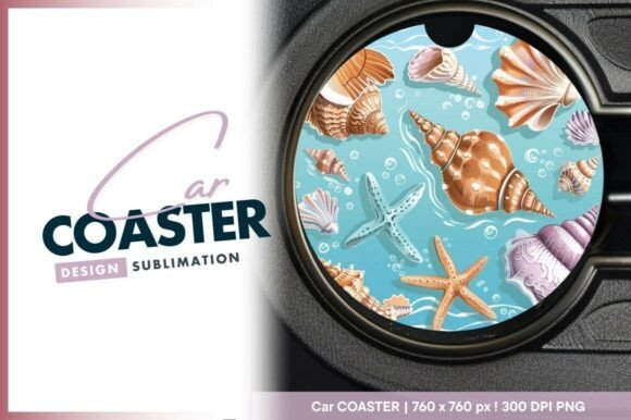 Download Round Car Coaster Png with Seashells - Round Collection