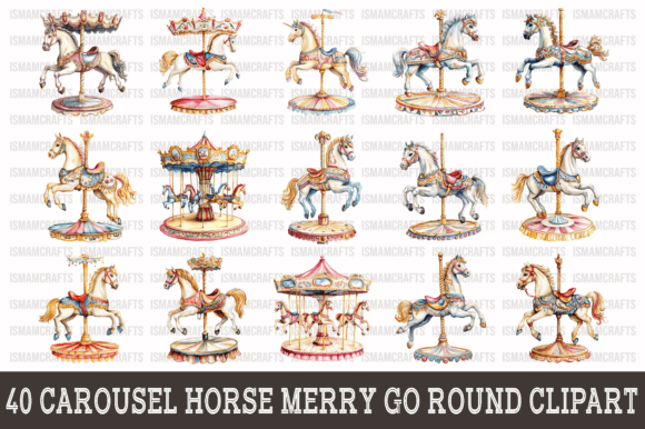 Download Carousel Horse Merry Go Round Clipart - Round Collection