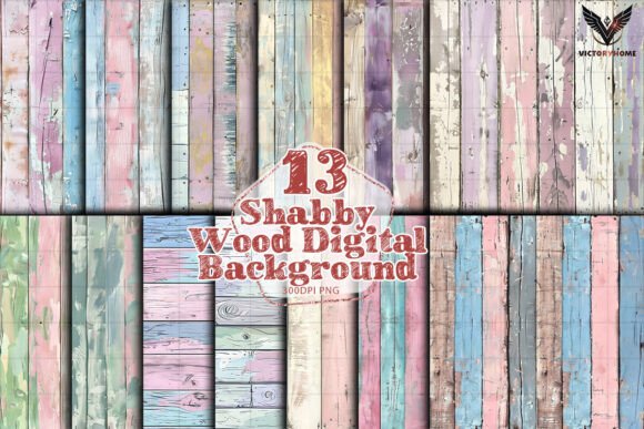 Download Shabby Wood Digital Background Clipart P - Round Collection