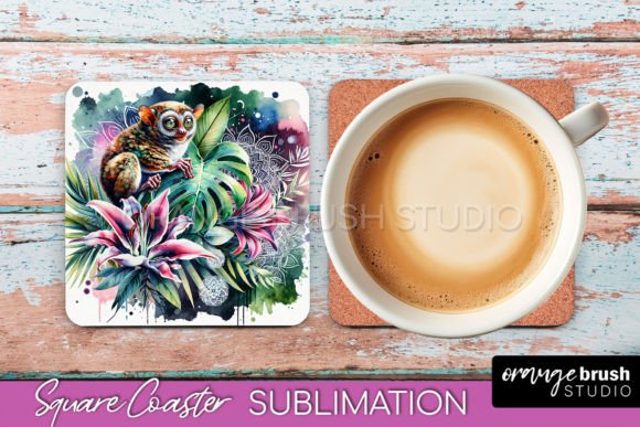 Download Tropical Animals Square Coaster Design - Coaster design Collection