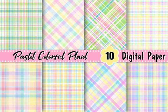 Download Pastel Colorful Plaid Background - Round Collection