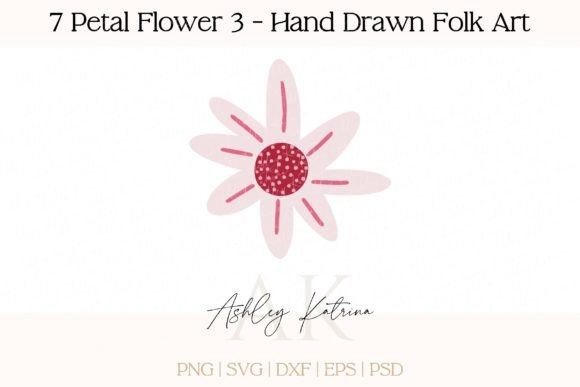Download 7 Petal Flower 3 - Hand Drawn Folk Art - Premium Resources