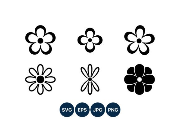 Download Flower Petal Icon Set Black White - Petal Collection