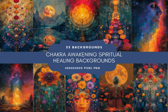 Download Chakra Spiritual Healing Backgrounds - Round Collection