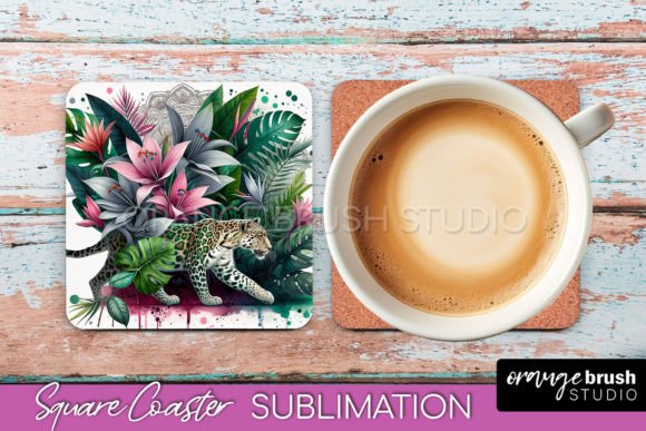 Download Tropical Animals Square Coaster Design - Premium Resources