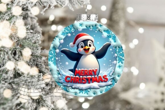 Download 3D Penguin Christmas Round Clipart Png - Round Collection