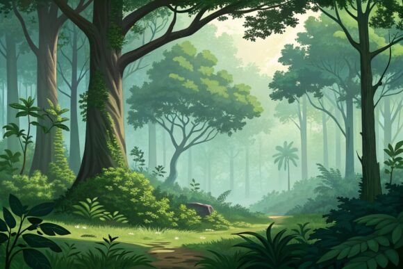 Download Creative Background with Forest - Round Collection