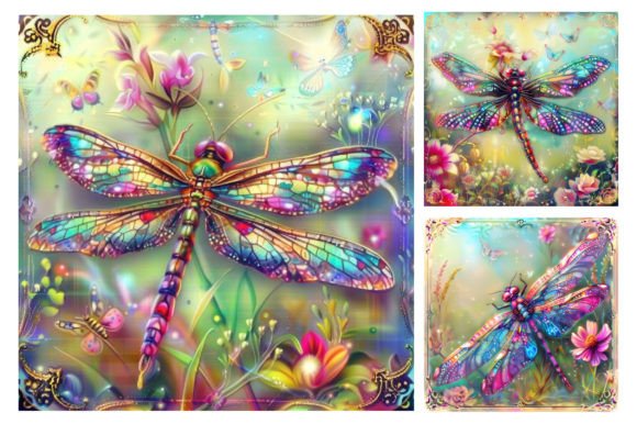 Download Dragonfly Stained Glass Background - Round Collection