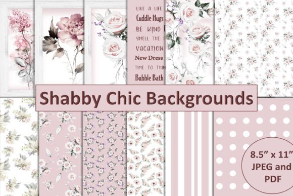 Download Shabby Chic Background Paper JPEG &amp; PDF - Round Collection