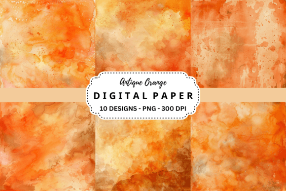 Download Watercolor Antique Orange Background - Round Collection