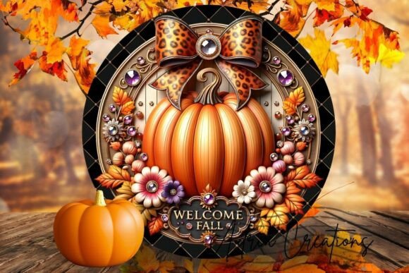 Download 3D Fall Gemstone Pumpkin Round Clipart - Round Collection