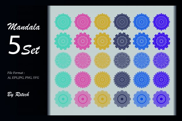 Download Mandala Ornamental Background Set - Round Collection