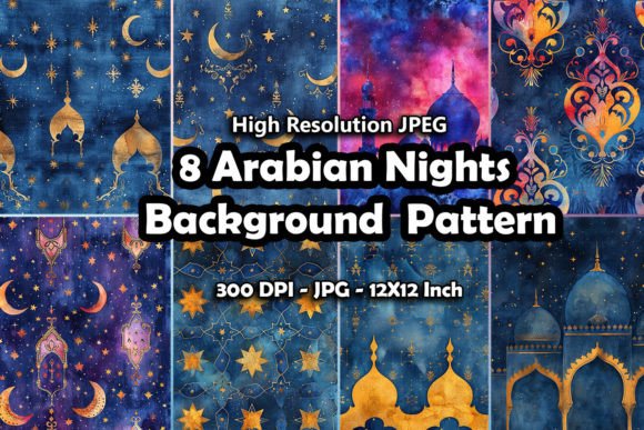 Download 8 Arabian Nights Background Pattern - Round Collection