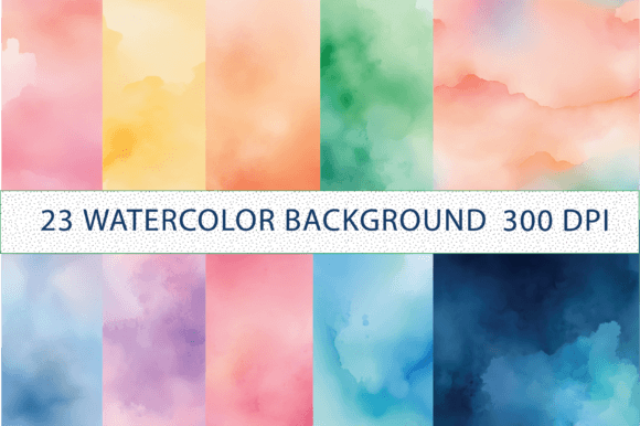 Download Dreamy Watercolor Background Bundle - Round Collection